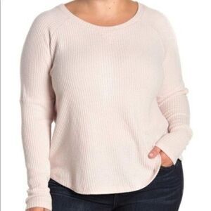 Sweet Romeo Nordstrom Thermal Knit Top Sweater Pink 2X NWT